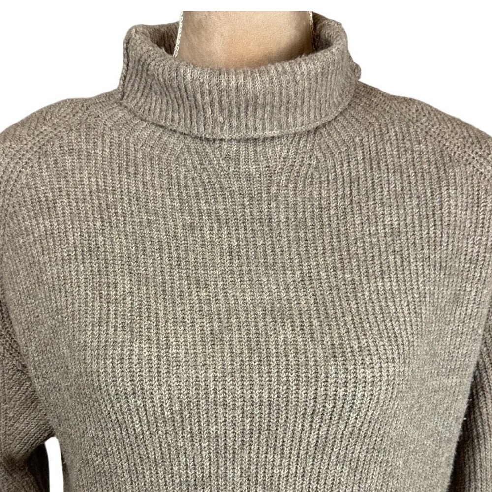 Aerie Sweater Dress Womens XS Neutral Tan Brown Ribbed Turtleneck Fall